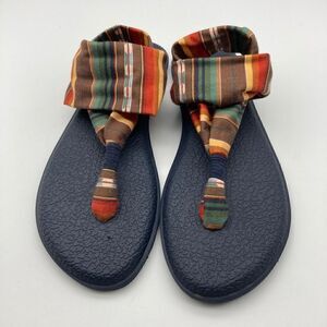 Sanuk Women’s Striped Sandals-Yoga Sling 2 Size 6 Like New